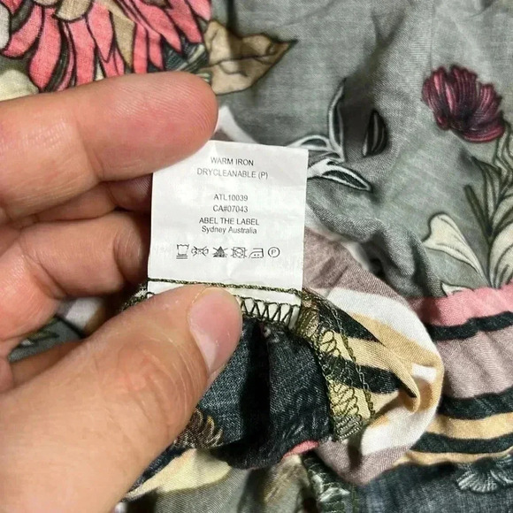 Abel the Label Trapeze Halter Maxi Dress Multicolor Floral Tiered Ruffles XS - Picture 10 of 10